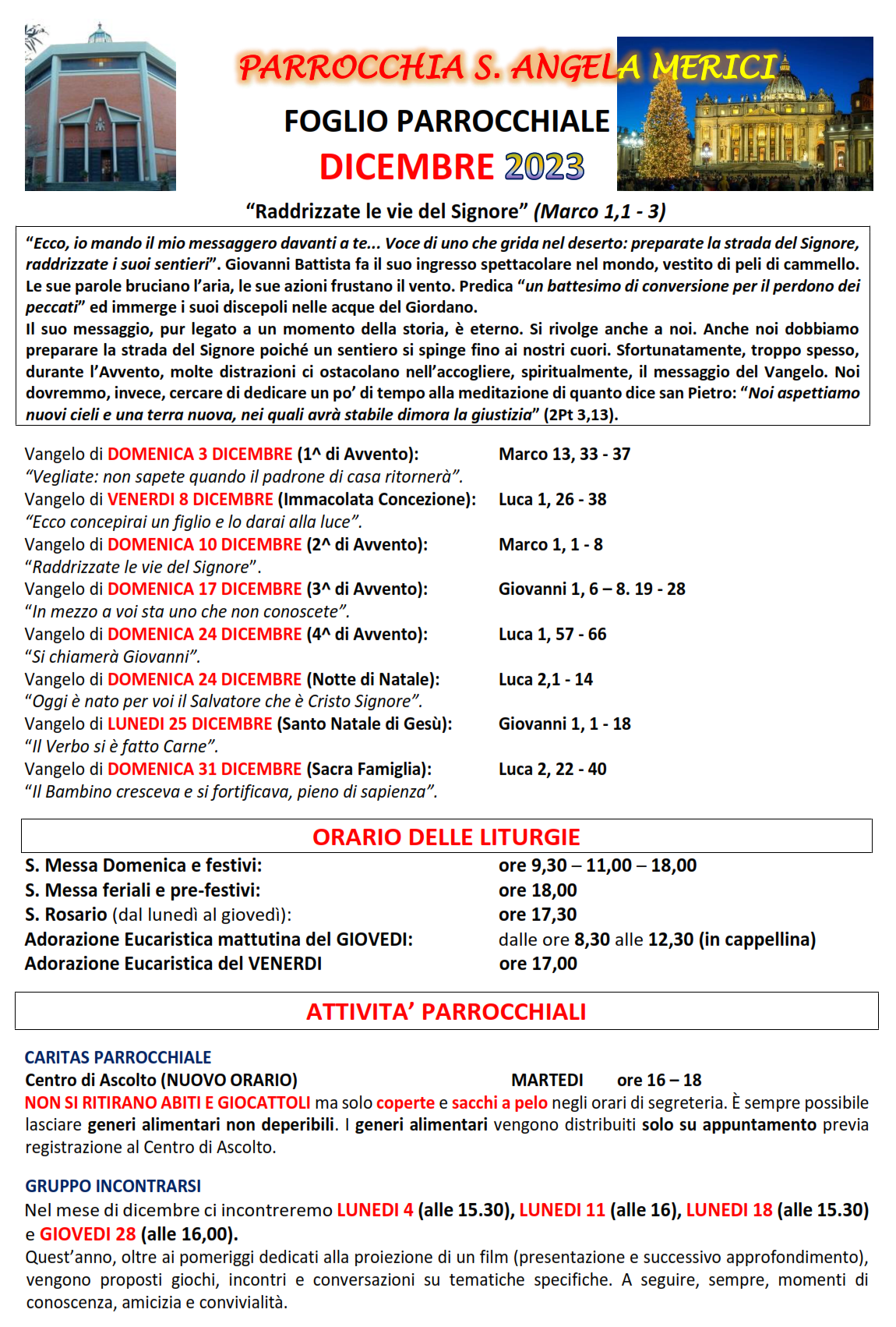 Il Foglio Parrocchiale mensile Il Foglio Parrocchiale mensile
