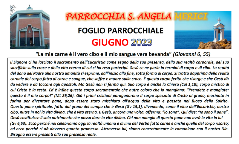 Il Foglio Parrocchiale mensile
