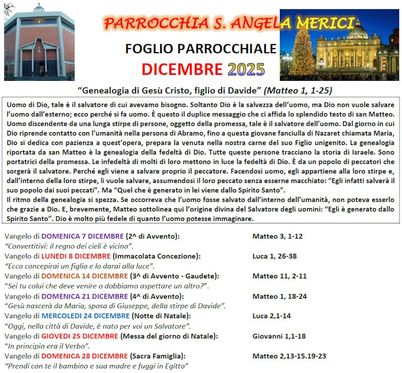 Il Foglio Parrocchiale mensile