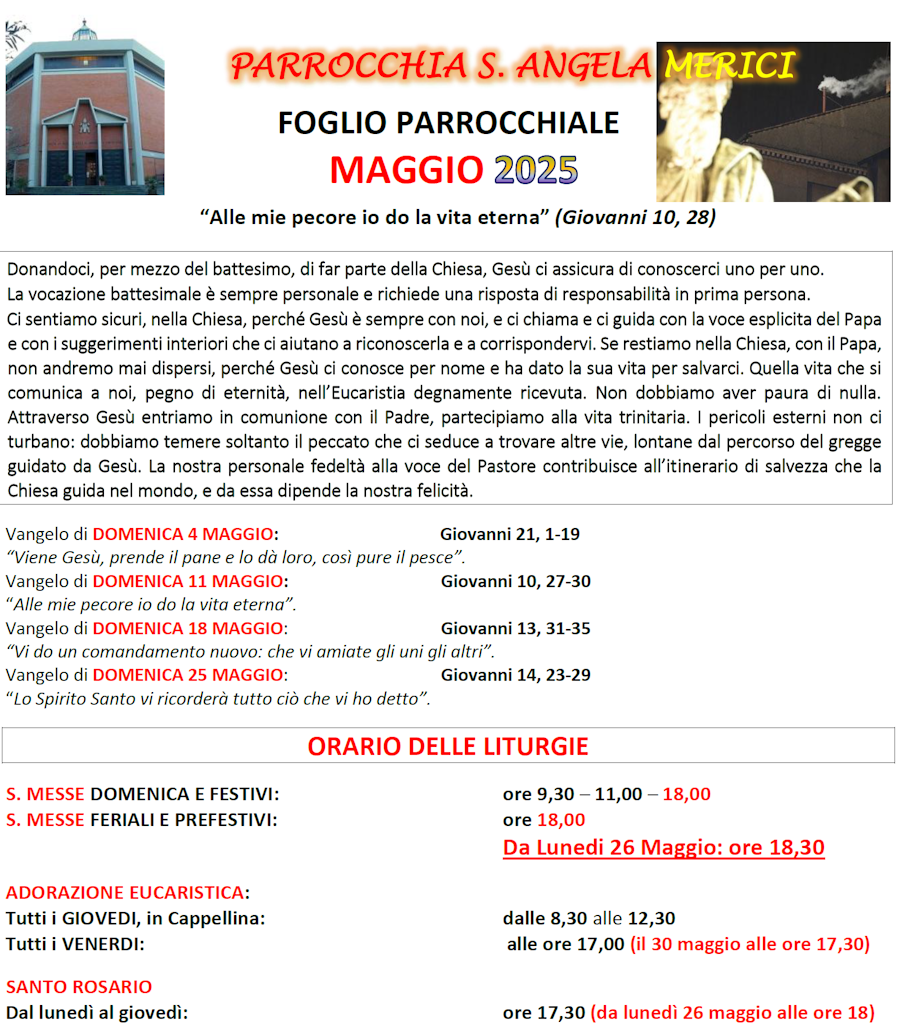 Il Foglio Parrocchiale mensile