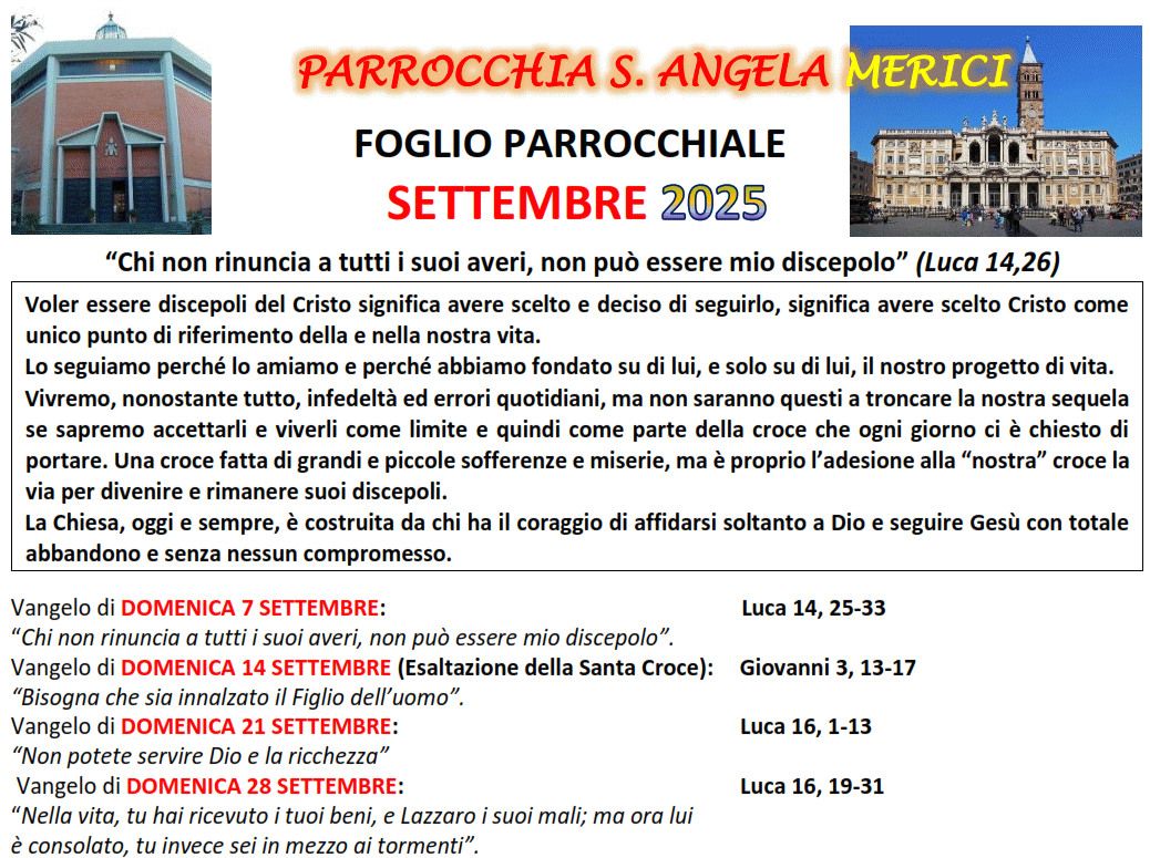 Il Foglio Parrocchiale mensile Il Foglio Parrocchiale mensile